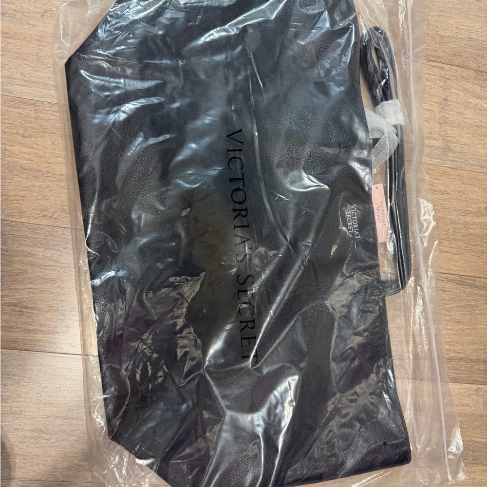 Victoria's Secret Black Tote with Pink Tag
